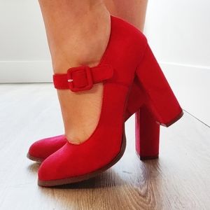 ‼️SALE‼️ Red Suede Heels